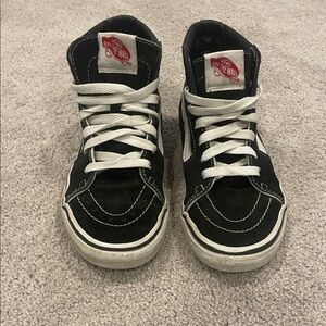 Vans Kids size 3 Black & White High-Top Skate Sneakers